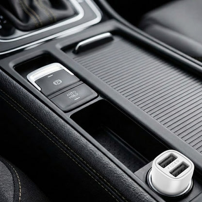 Auto Oplader Fixed, 15.5W, 3A, 2 x USB-A, Wit