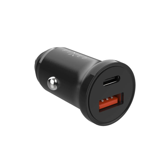 Auto Oplader Fixed, 20W, 3A, 1 x USB-A - 1 x USB-C, Zwart