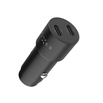 Fixed Auto Charger, 65W, 3A, 2 x USB-C, Black