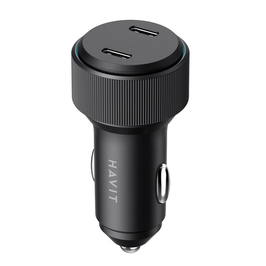 HAVIT CC2014 Car Charger, 30W, 3A, 2 x USB-C, Black