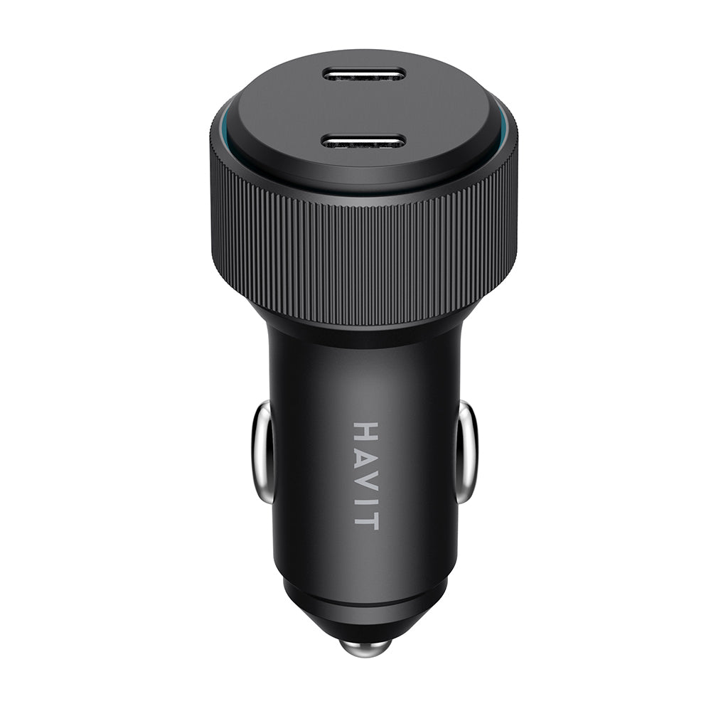 HAVIT CC2014 Car Charger, 30W, 3A, 2 x USB-C, Black