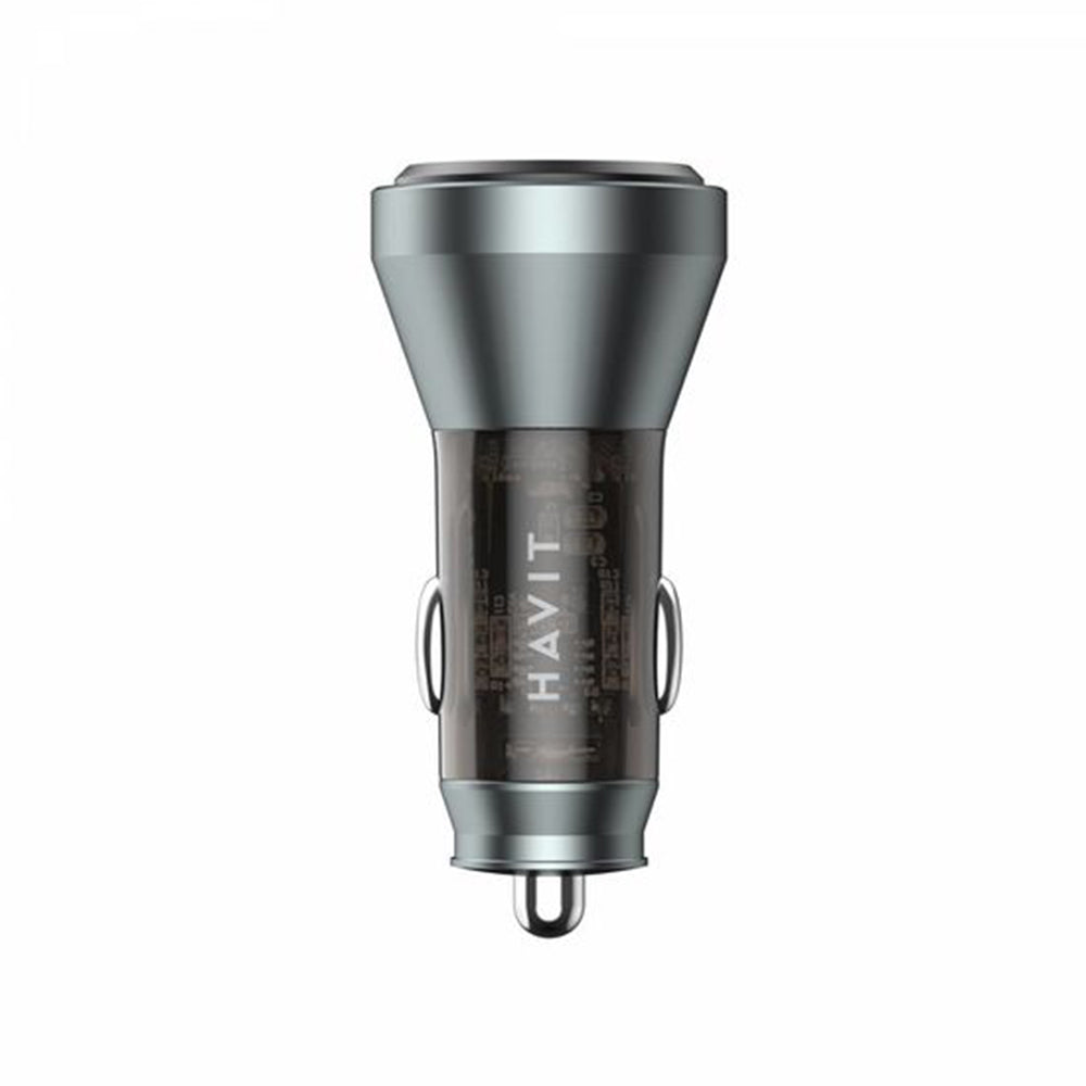 Auto-oplader HAVIT CC2017, 45W, 3A, 1 x USB-A - 1 x USB-C, Zwart Blauw