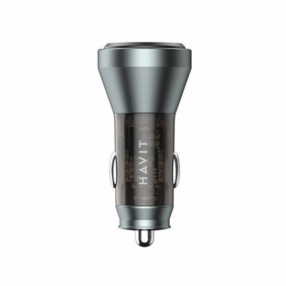 Auto-oplader HAVIT CC2017, 45W, 3A, 1 x USB-A - 1 x USB-C, Zwart Blauw