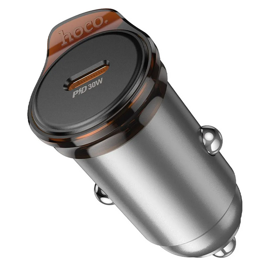 Auto-oplader HOCO NZ16, 30W, 3A, 1 x USB-C, Gri