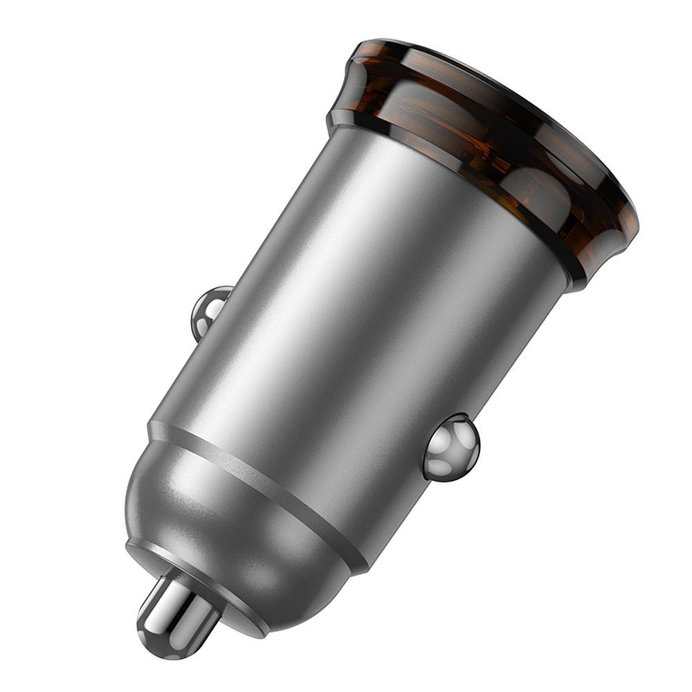 Auto-oplader HOCO NZ16B, 45W, 3A, 2 x USB-C, Gri