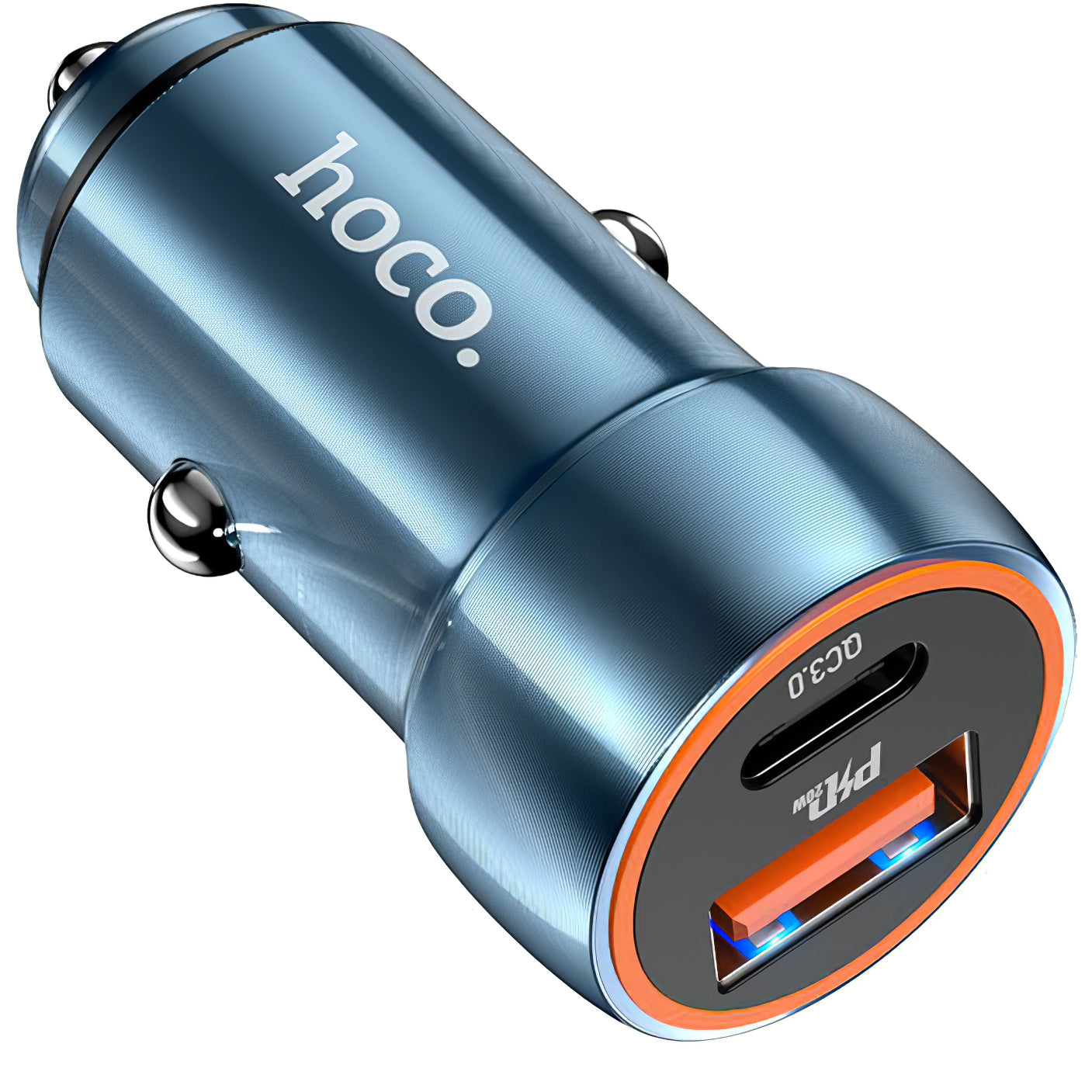 Auto-oplader HOCO Z46A, 20W, 3A, 1 x USB-A - 1 x USB-C, Blauw
