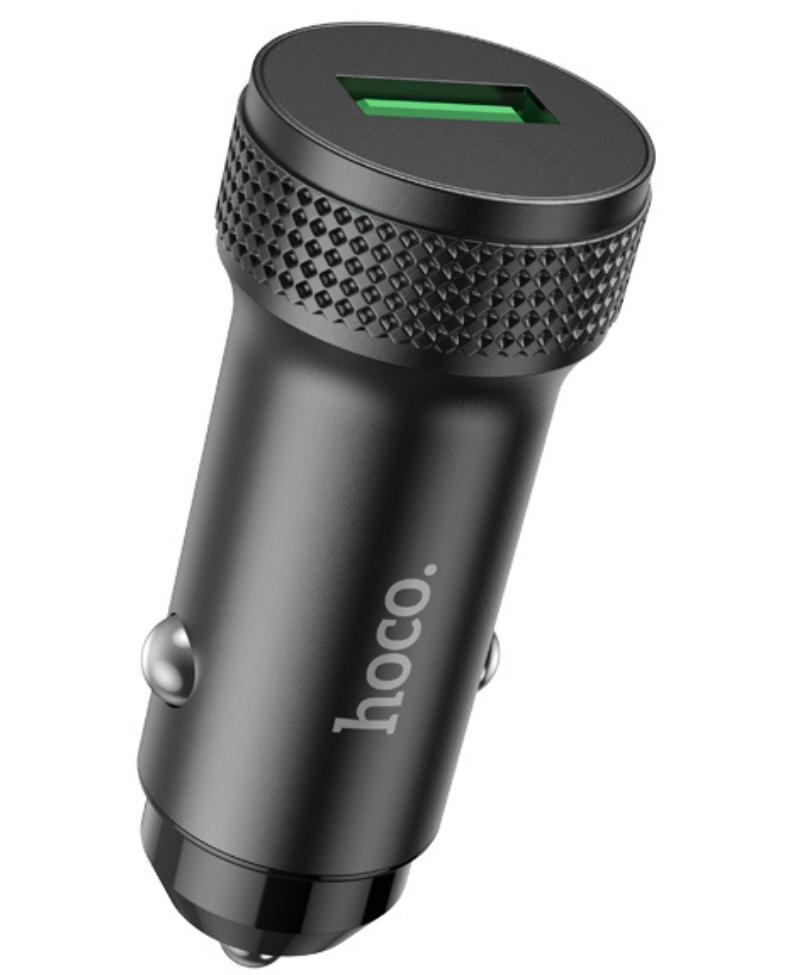 Auto-oplader HOCO Z49A, 18W, 3A, 1 x USB-A, Zwart