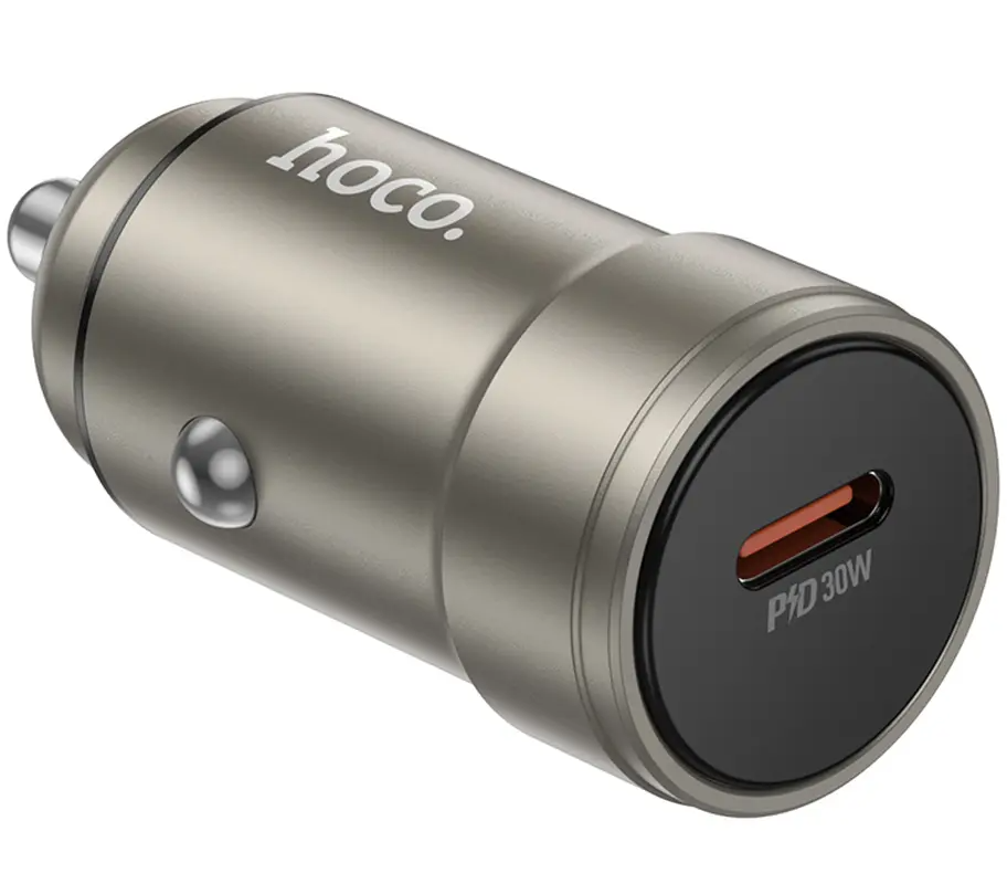 Auto-oplader HOCO Z57, 30W, 3A, 1 x USB-C, Grijs