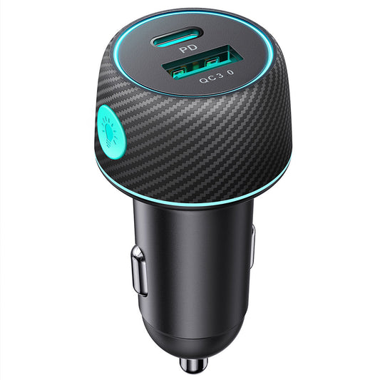 Joyroom Car Charger JR-CCN01, 60W, 3A, 1 x USB-A - 1 x USB-C, Black 