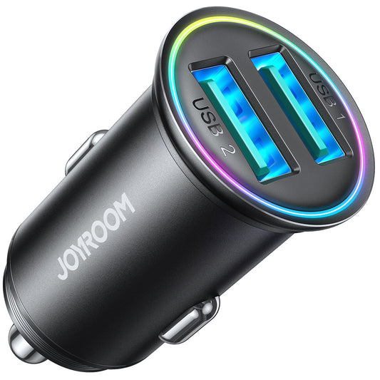 Joyroom Car Charger JR-CCN03, 24W, 2.4A, 2 x USB-A, Black 