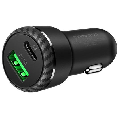 Auto-oplader McDodo CC-5970, 38W, 3A, 1 x USB-A - 1 x USB-C, Zwart