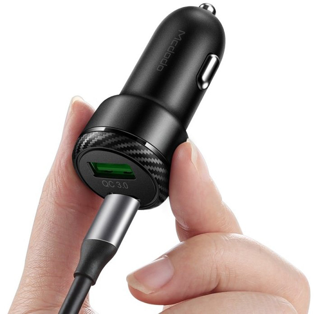 Auto-oplader McDodo CC-5970, 38W, 3A, 1 x USB-A - 1 x USB-C, Zwart