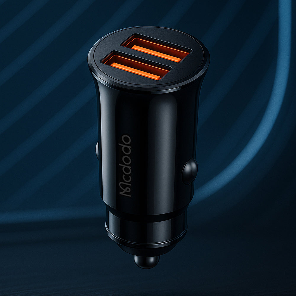 Auto-oplader McDodo CC-6602, 12W, 2.4A, 2 x USB-A, Zwart