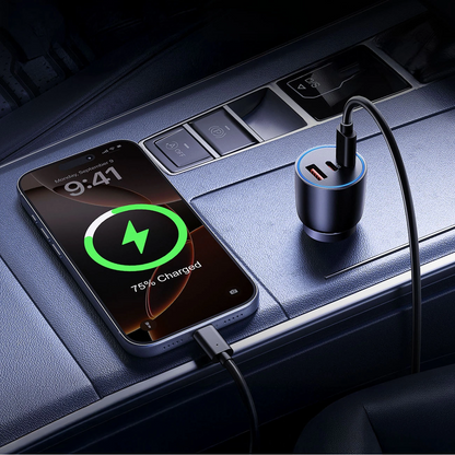 Orico PowerLink Autolader, 165W, 5A, 1 x USB-A - 2 x USB-C, Zwart