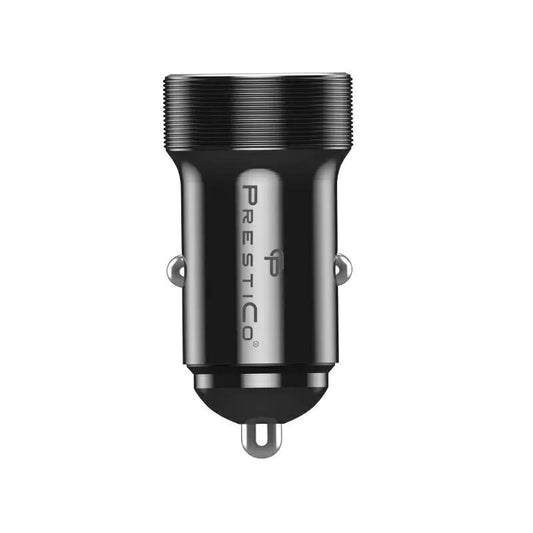 Autolader Prestico K2A, 20W, 3A, 1 x USB-A - 1 x USB-C, Zwart