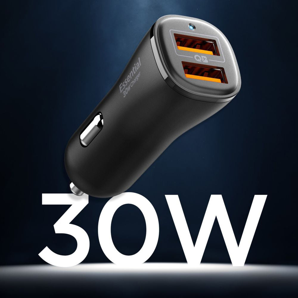 Autolader Spigen EV302 Essential, 30W, 3A, 2 x USB-A, Zwart