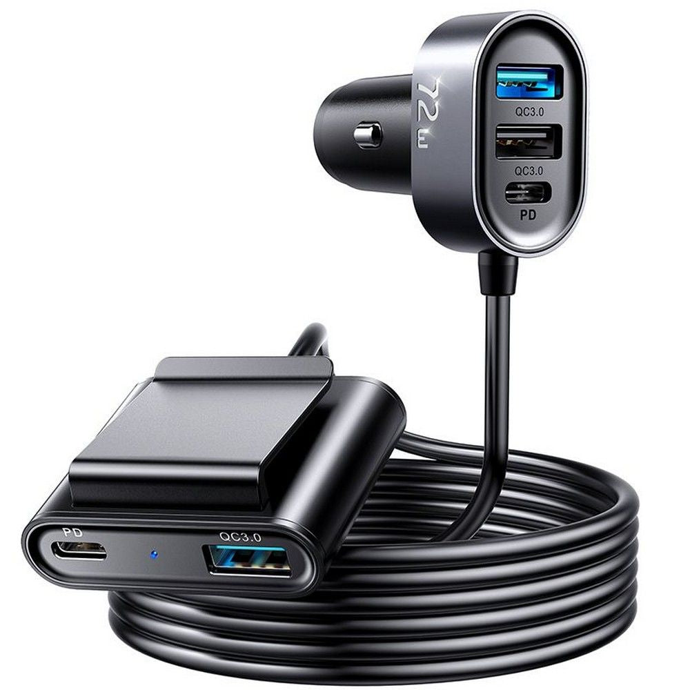 Auto-oplader Joyroom JR-CL05, 72W, 3A, 2 x USB-C - 3 x USB-A, Zwart