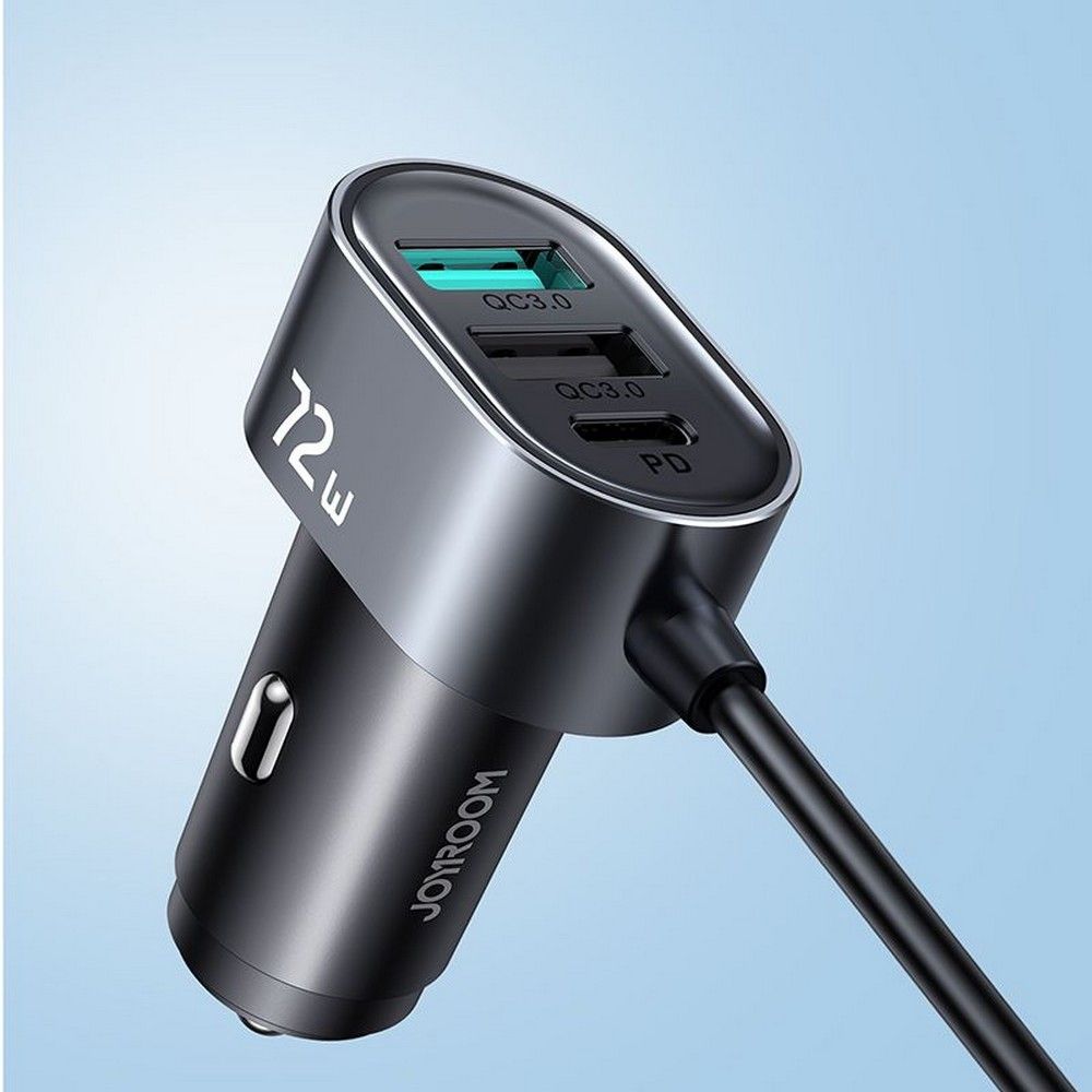 Auto-oplader Joyroom JR-CL05, 72W, 3A, 2 x USB-C - 3 x USB-A, Zwart