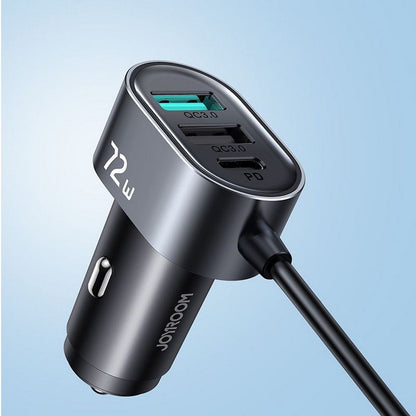 Auto-oplader Joyroom JR-CL05, 72W, 3A, 2 x USB-C - 3 x USB-A, Zwart