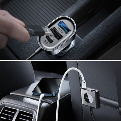 Auto-oplader Joyroom JR-CL05, 72W, 3A, 2 x USB-C - 3 x USB-A, Zwart