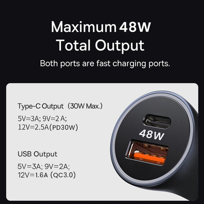 Auto-oplader Techsuit C3 RescueVolt, 48W, 3A, 1 x USB-A - 1 x USB-C, Gri