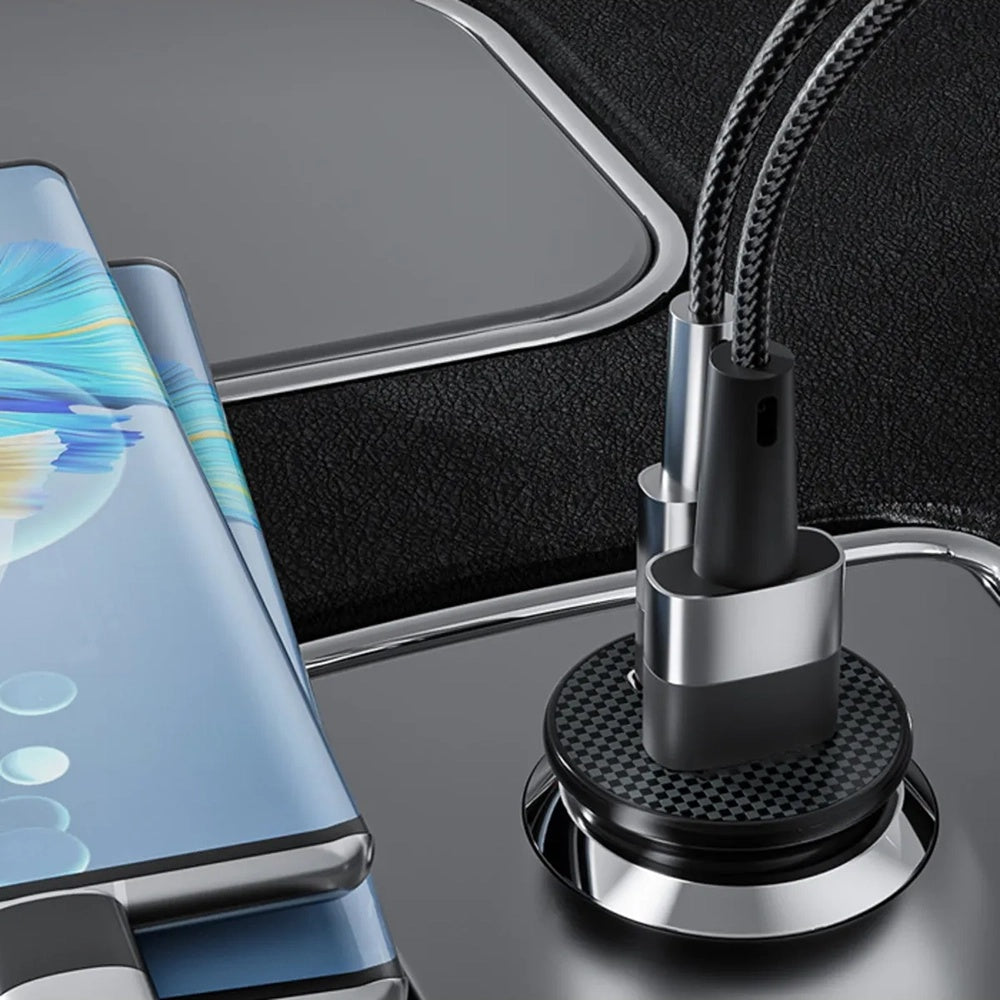 Autolader Techsuit C4 MiniFuseX, 20W, 3A, 1 x USB-A - 1 x USB-C, Zwart