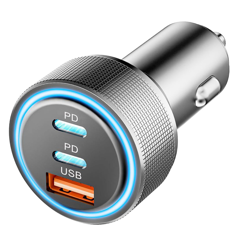Autolader Techsuit C6 DriveBoost, 60W, 3A, 1 x USB-A - 2 x USB-C, Zilver