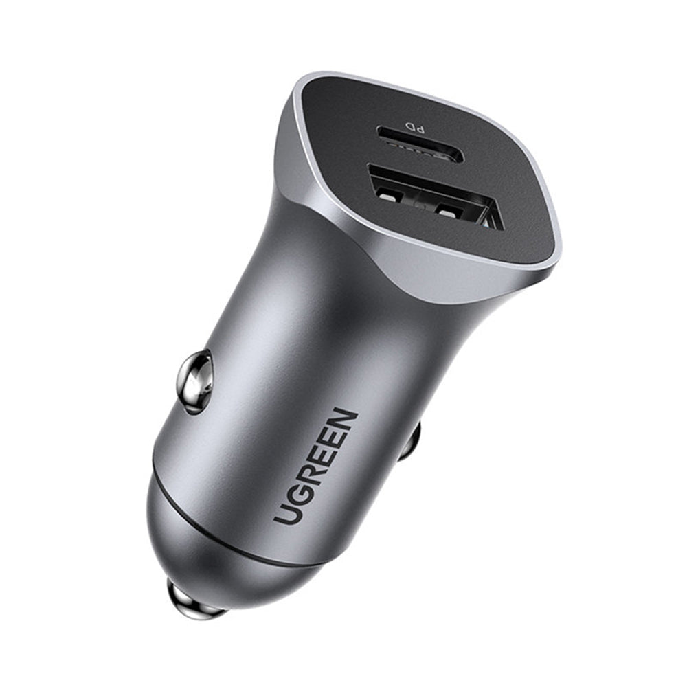Autolader UGREEN CD130, 24W, 3A, 1 x USB-A - 1 x USB-C, Gri