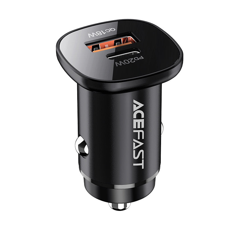 Auto-oplader Acefast B1, 38W, 3A, 1 x USB-A - 1 x USB-C, Zwart