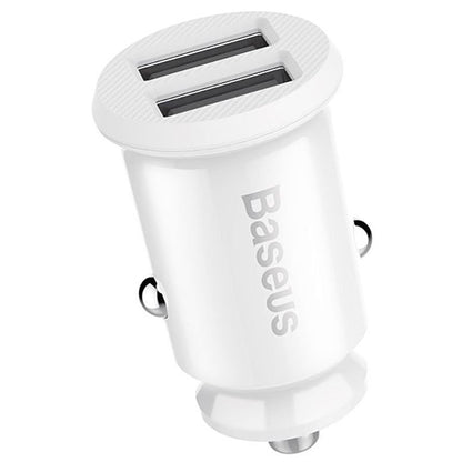 Baseus Grain Car Charger, 10.5W, 2.1A, 2 x USB-A, White CCALL-ML02