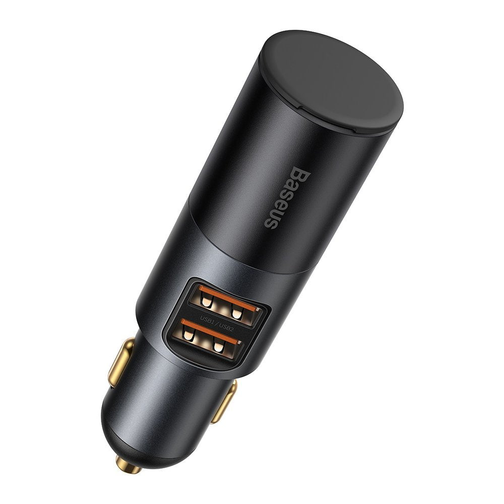 Baseus Share Together Car Charger, 120W, 3A, 1 x Cigarette Lighter Extension - 2 x USB-A, Black CCBT-D0G 