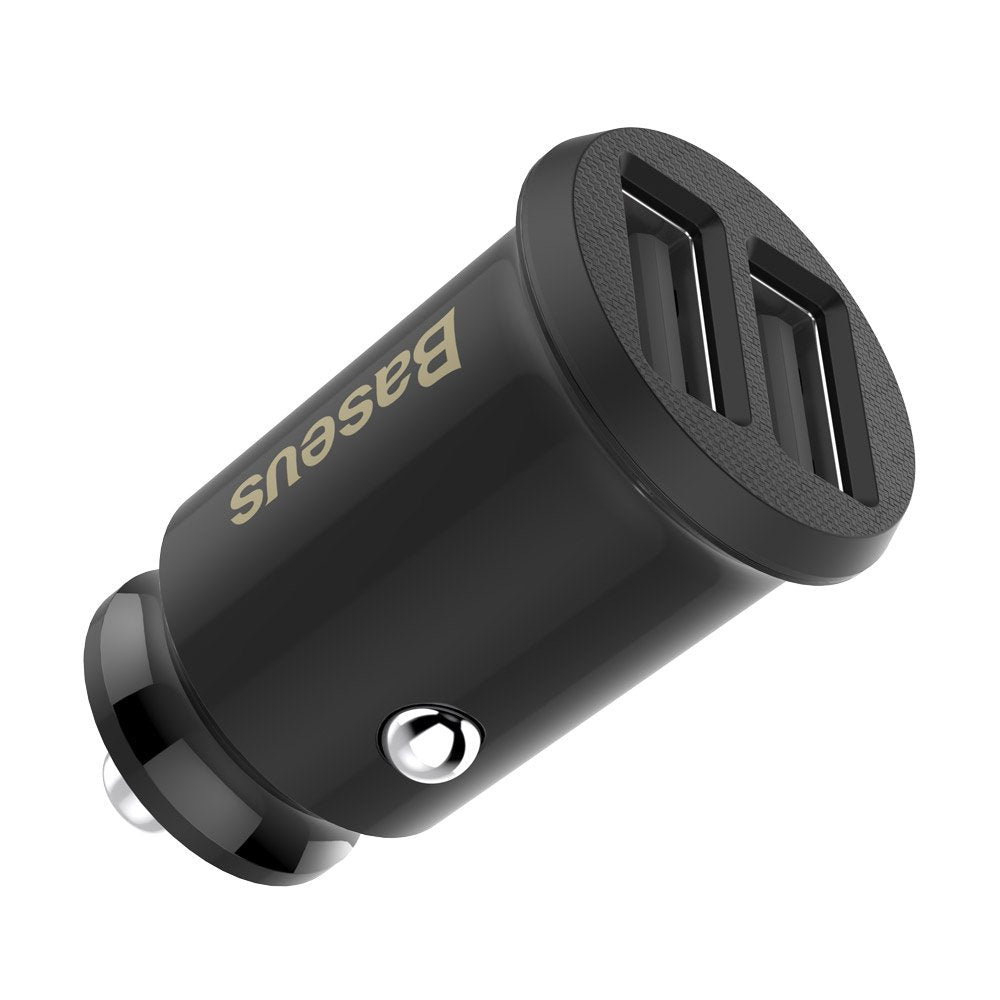 Baseus Grain Car Charger, 10W, 2.4A, 2 x USB-A, Black CCALL-ML01