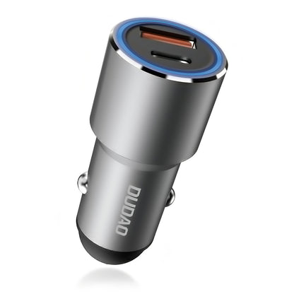 USB Autolader Dudao R4PQ, 1 X USB - 1 X USB Type-C, 22,5 W, Quick Charge - Power Delivery, Grijs