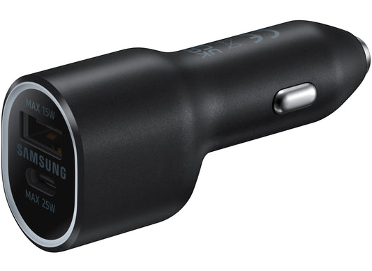 Samsung Car Charger, 40W, 2A, 1 x USB-A - 1 x USB-C, Black EP-L4020NBEGEU