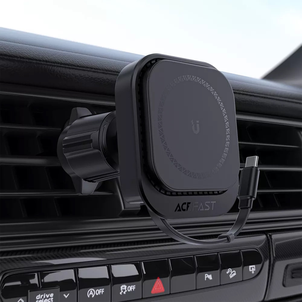 Draadloze Auto Oplader Acefast D32, 15W, 1.67A, Zwart