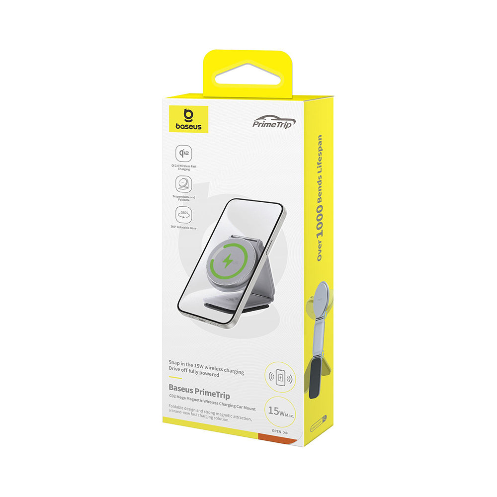 Baseus PrimeTrip C02 Wireless Car Charger, 15W, 1.67A, Gray C40169003831-00