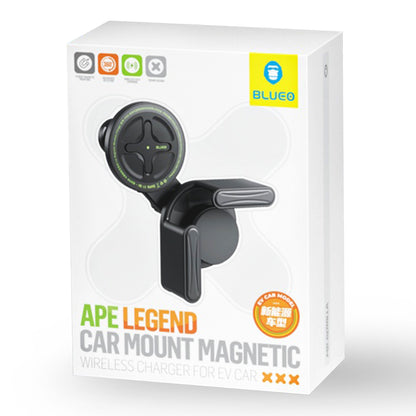 Draadloze Auto Oplader Blueo Ape Legend EV Car, 15W, 1.67A, Zwart