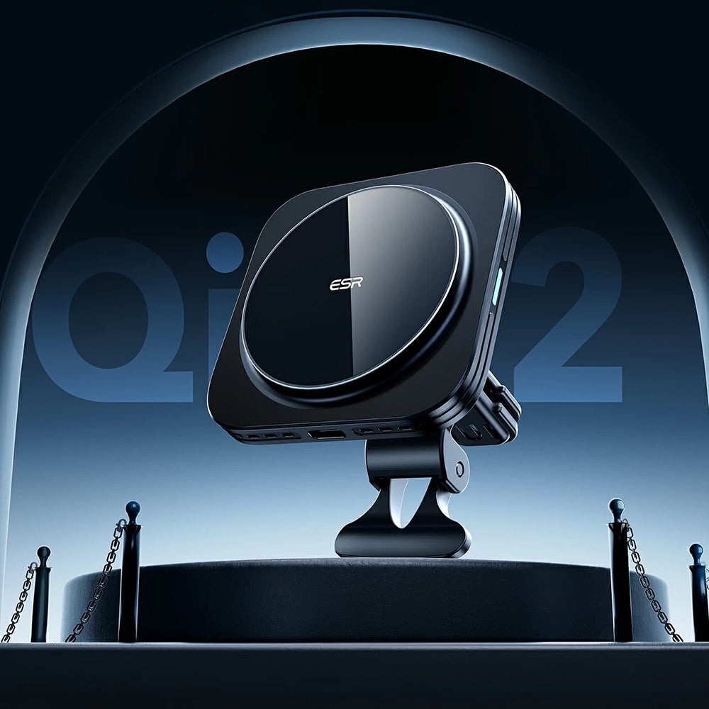 Draadloze Auto Oplader ESR HaloLock Vent, 15W, 1.67A, Zwart