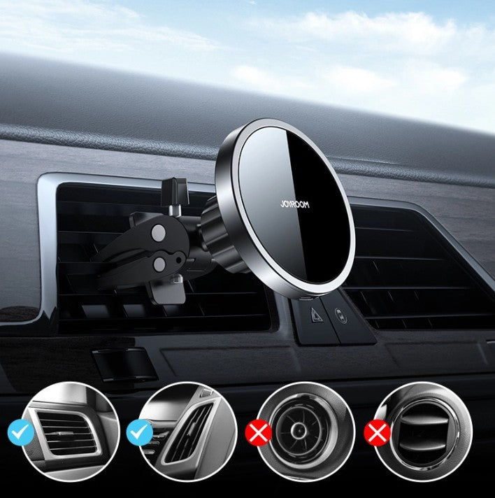 Draadloze Auto Oplader Joyroom JR-ZS240 Air Vent, 15W, 1.67A, Zwart