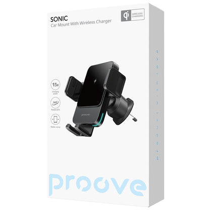Auto Draadloze Oplader Proove Sonic, 15W, 1.67A, Grijs WHSN15002001