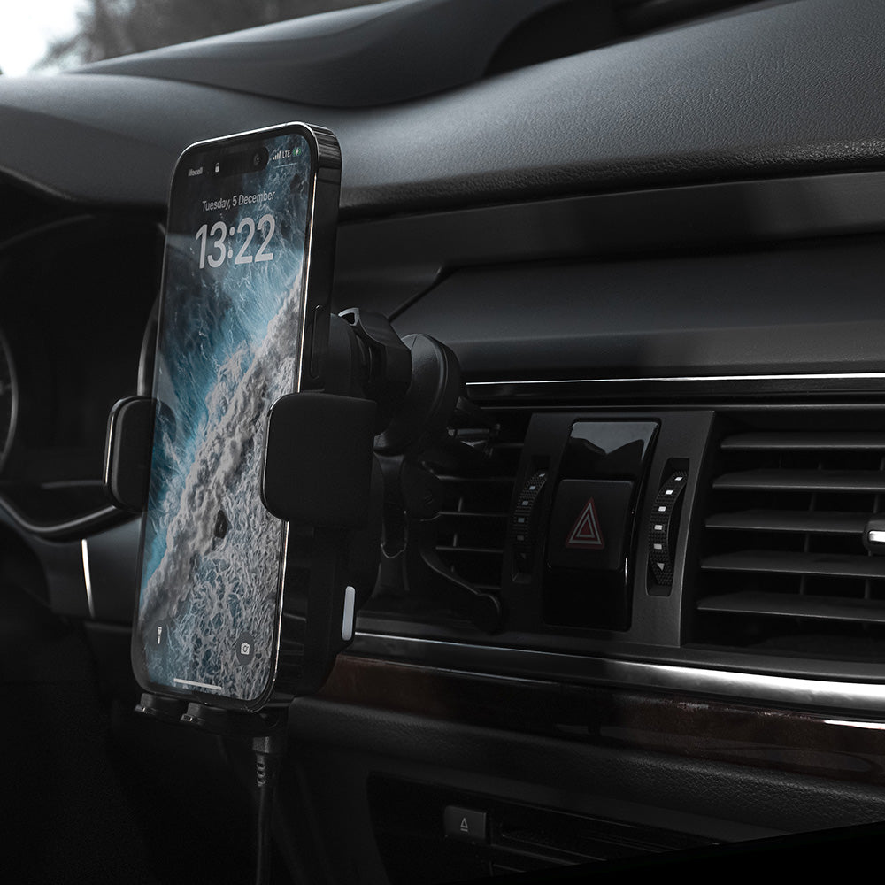 Draadloze Auto Oplader Proove Triple Clamp, 15W, 1.67A, Zwart WHTC15010001