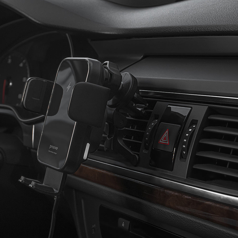 Draadloze Auto Oplader Proove Triple Clamp, 15W, 1.67A, Zwart WHTC15010001