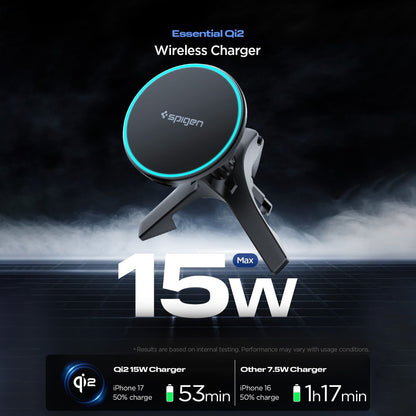 Spigen EV15MAQ Essential Wireless Car Charger, 15W, 1.67A, Black ACP10513