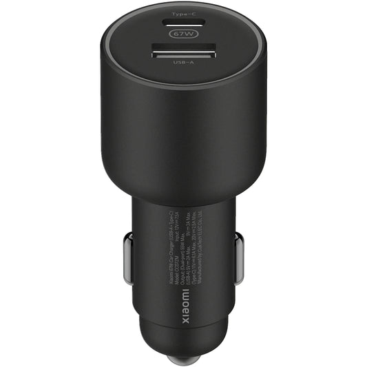 Xiaomi GaN Car Charger, 67W, 3A, 1 x USB-A - 1 x USB-C, Black BHR6814GL