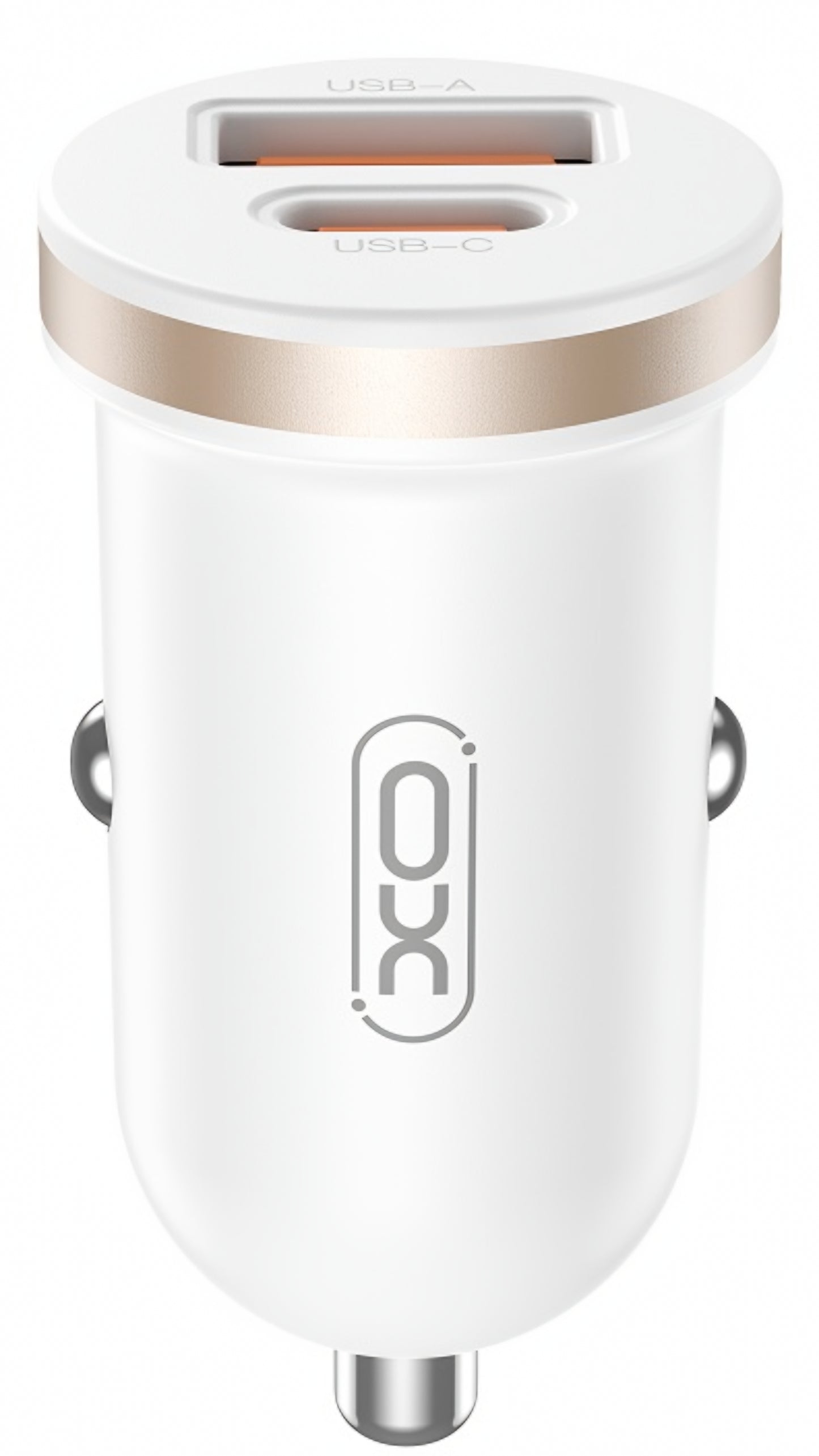 Auto Oplader XO Design CC56, 30W, 3A, 1 x USB-A - 1 x USB-C, Wit