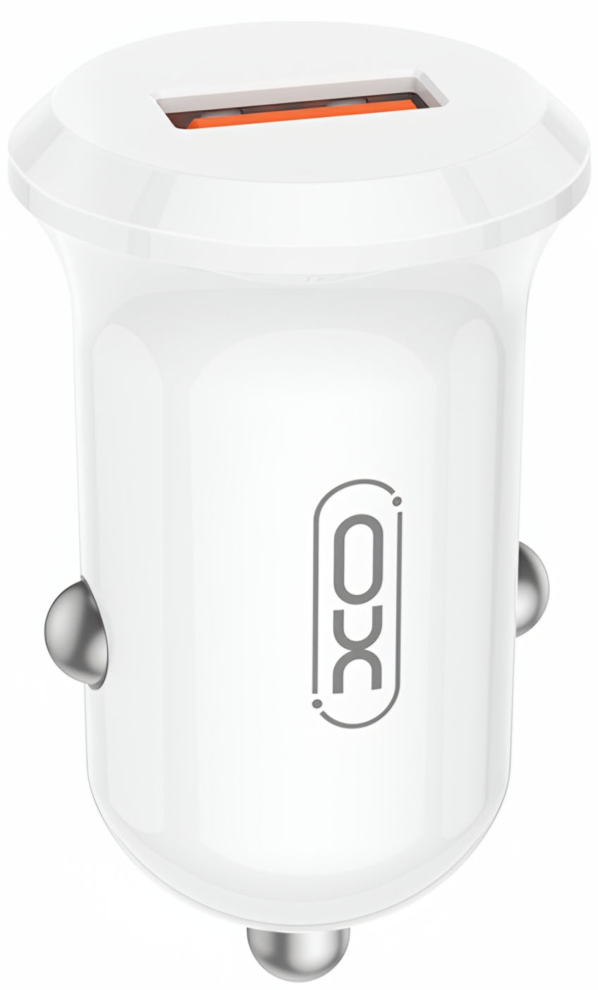 Auto Oplader XO Design CC68, 18W, 3A, 1 x USB-A, Wit