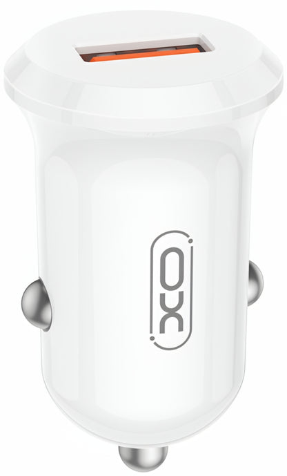 Auto Oplader XO Design CC68, 18W, 3A, 1 x USB-A, Wit