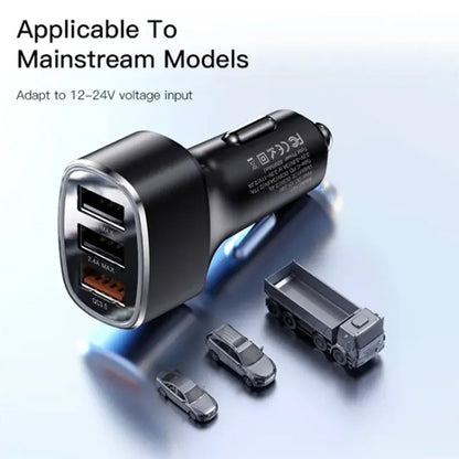 Auto-oplader Yesido Y46, 42W, 3A, 3 x USB-A, Zwart