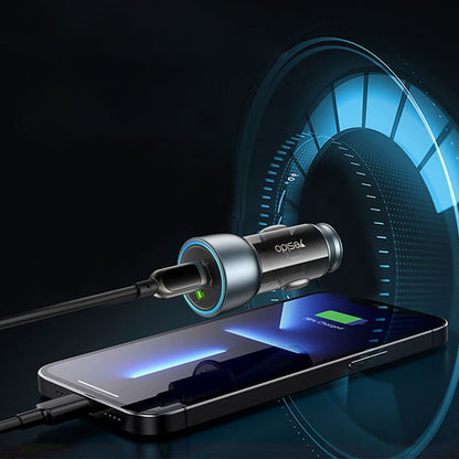 Autolader Yesido Y49, 30W, 3A, 1 x USB-A - 1 x USB-C, Grijs