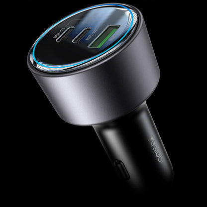 Autolader Yesido Y59, 200W, 5A, 1 x USB-A - 2 x USB-C, Zwart